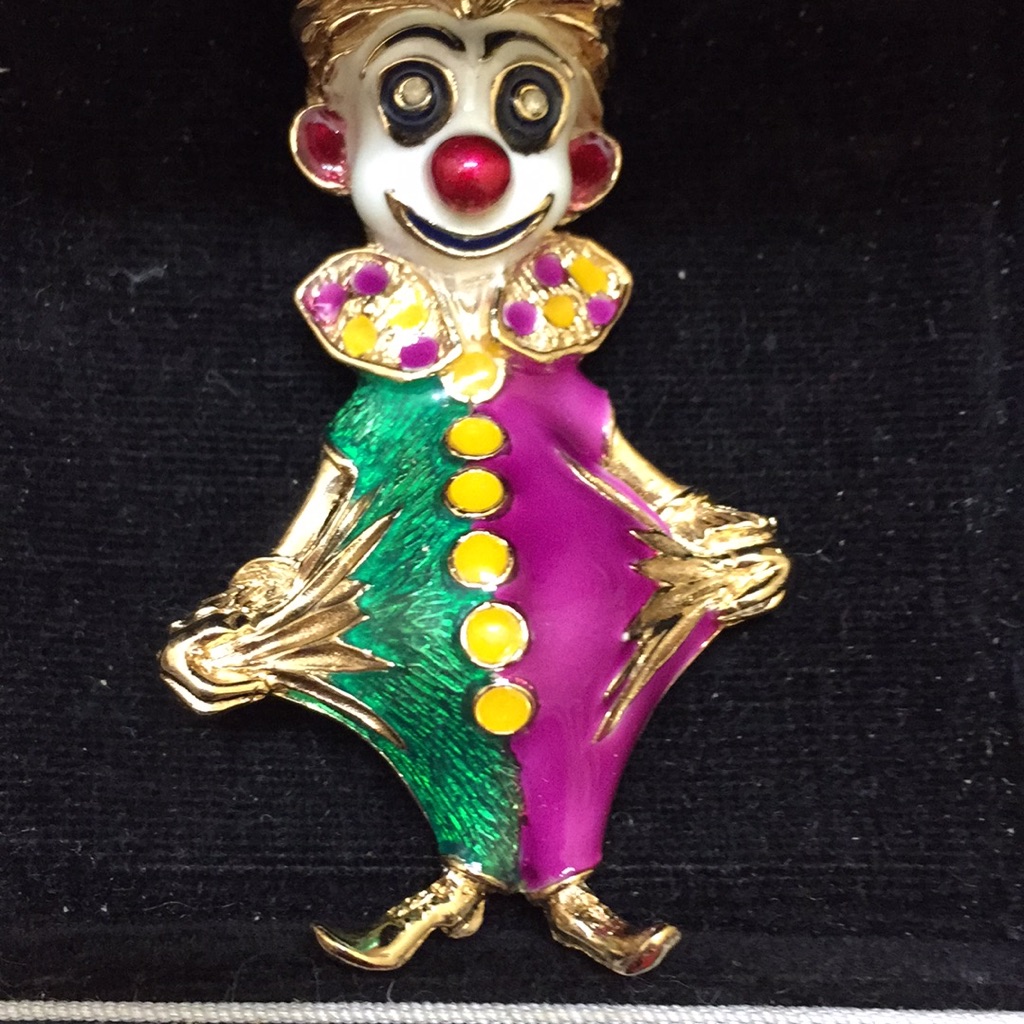 Euc Ciner Nola Mardi Gras Signed Clown Brooch 200$